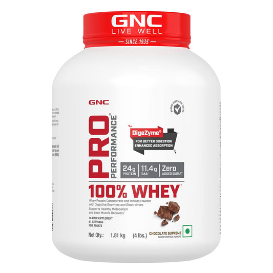 GNC Pro Performance 100% Whey Protein Powder | Boosts Strength & Endurance | Builds Lean Muscles | Fastens Muscle Recovery | Formulated In USA | 24g Protein | 5.5g BCAA